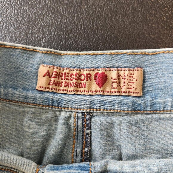 Agressor Denim Skirt Women Blue Maxi Modest Jean Vintage 90's 80s Button Up XL - Picture 15 of 15